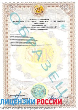 Образец сертификата соответствия (приложение) Салым Сертификат ISO 14001